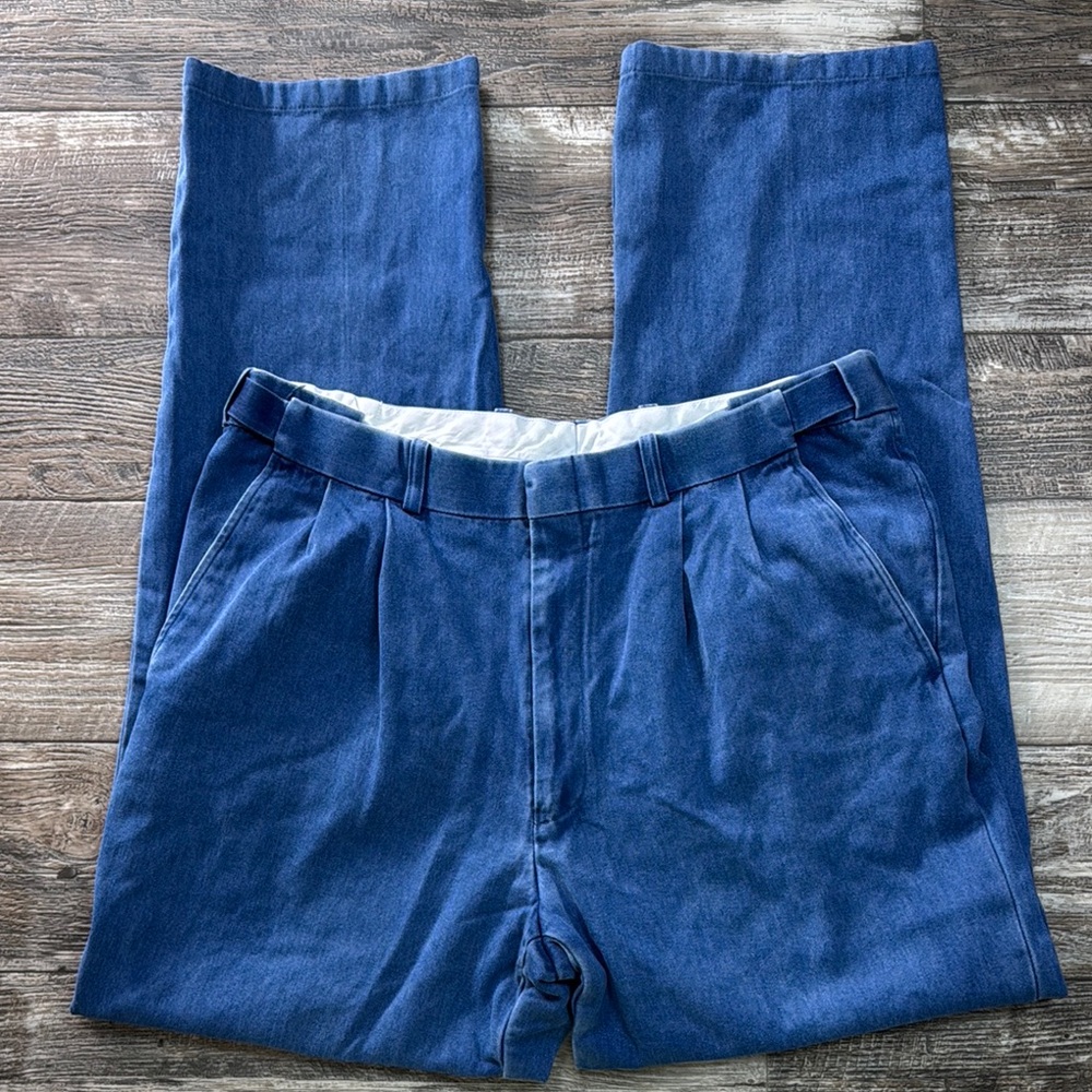 Norm Thompson Jeans Men, Blue Denim Elastic Waistband High Rise Classic 90s, 35